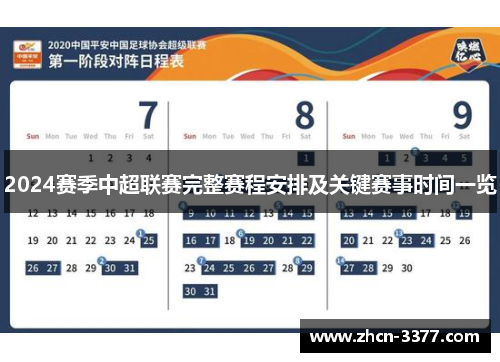 2024赛季中超联赛完整赛程安排及关键赛事时间一览